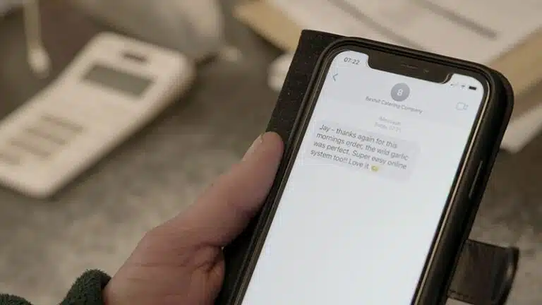A text message displayed on a phone